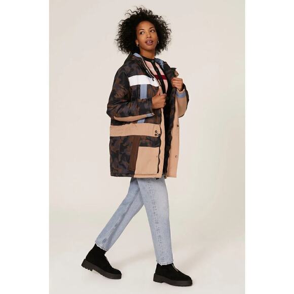 Munthe Navigate Jacket Hooded Camouflage Colorblock Multicolor XS 34 - Picture 3 of 9